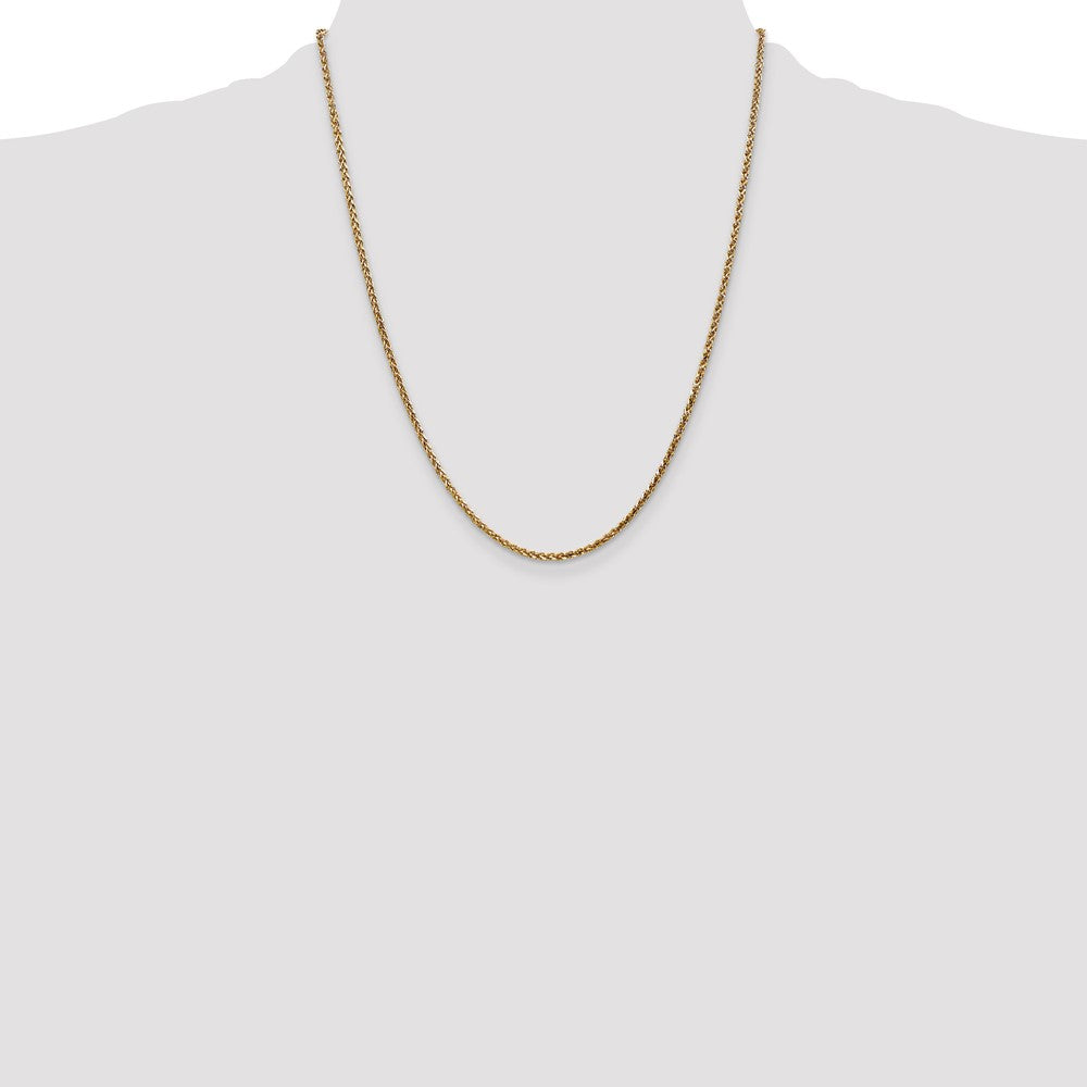 14K 22 inch 2.1mm Diamond-cut Spiga with Lobster Clasp Chain