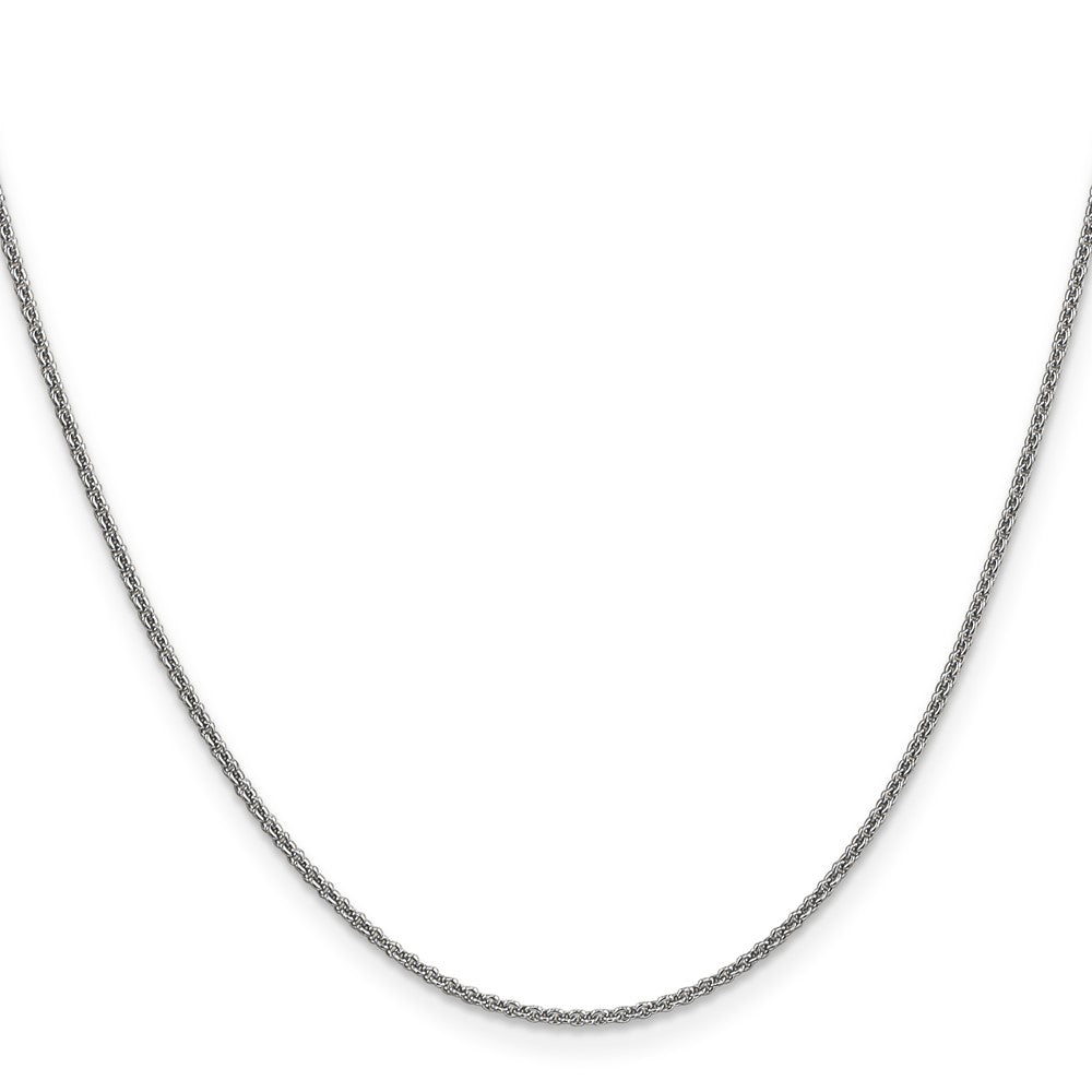 14K White Gold 22 inch 1.4mm Round Open Link Cable with Lobster Clasp Chain