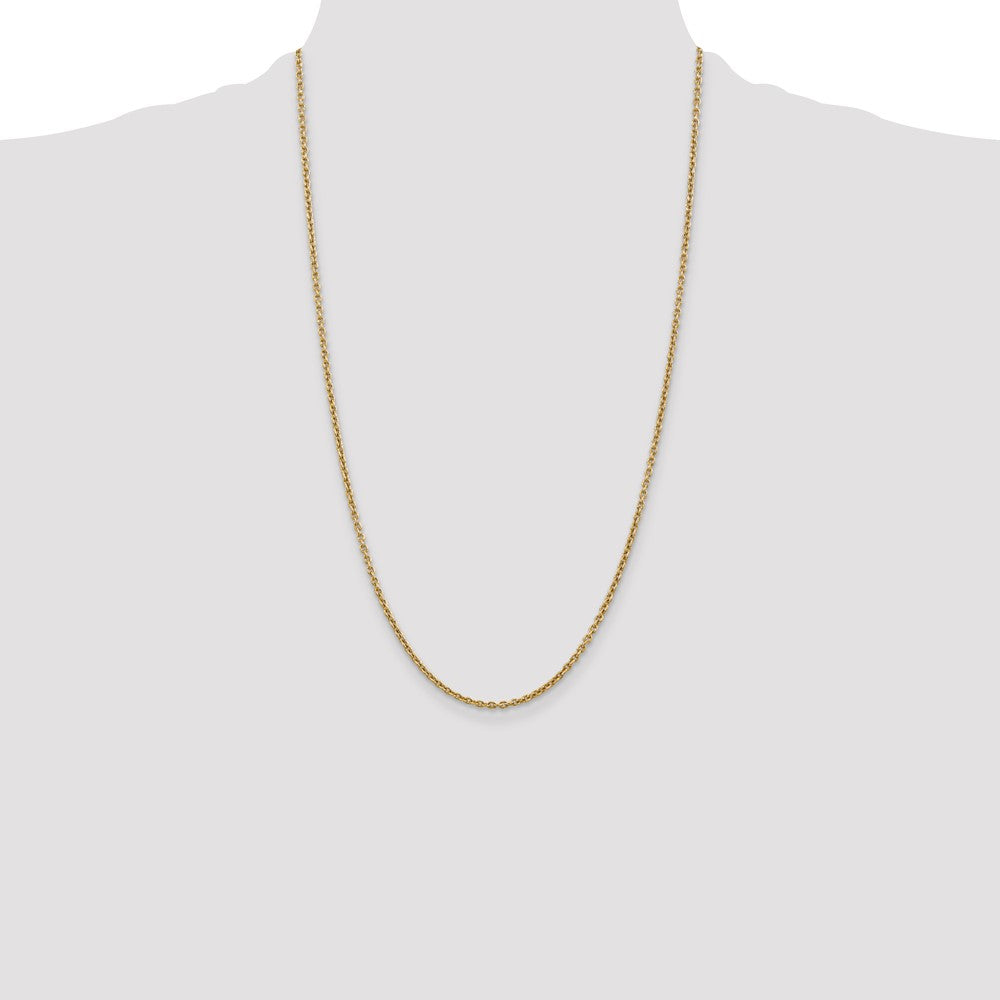 14K 26 inch 2.2mm Forzantine Cable with Lobster Clasp Chain