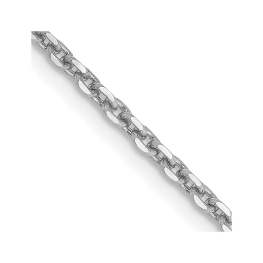 14K White Gold 22 inch 1.65mm Diamond-cut Cable with Lobster Clasp Chain