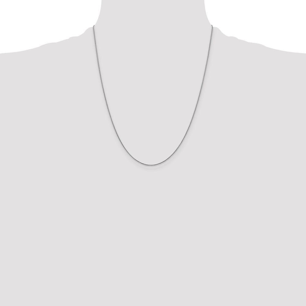 14K White Gold 22 inch .85mm Diamond-cut Spiga with Spring Ring Clasp Chain