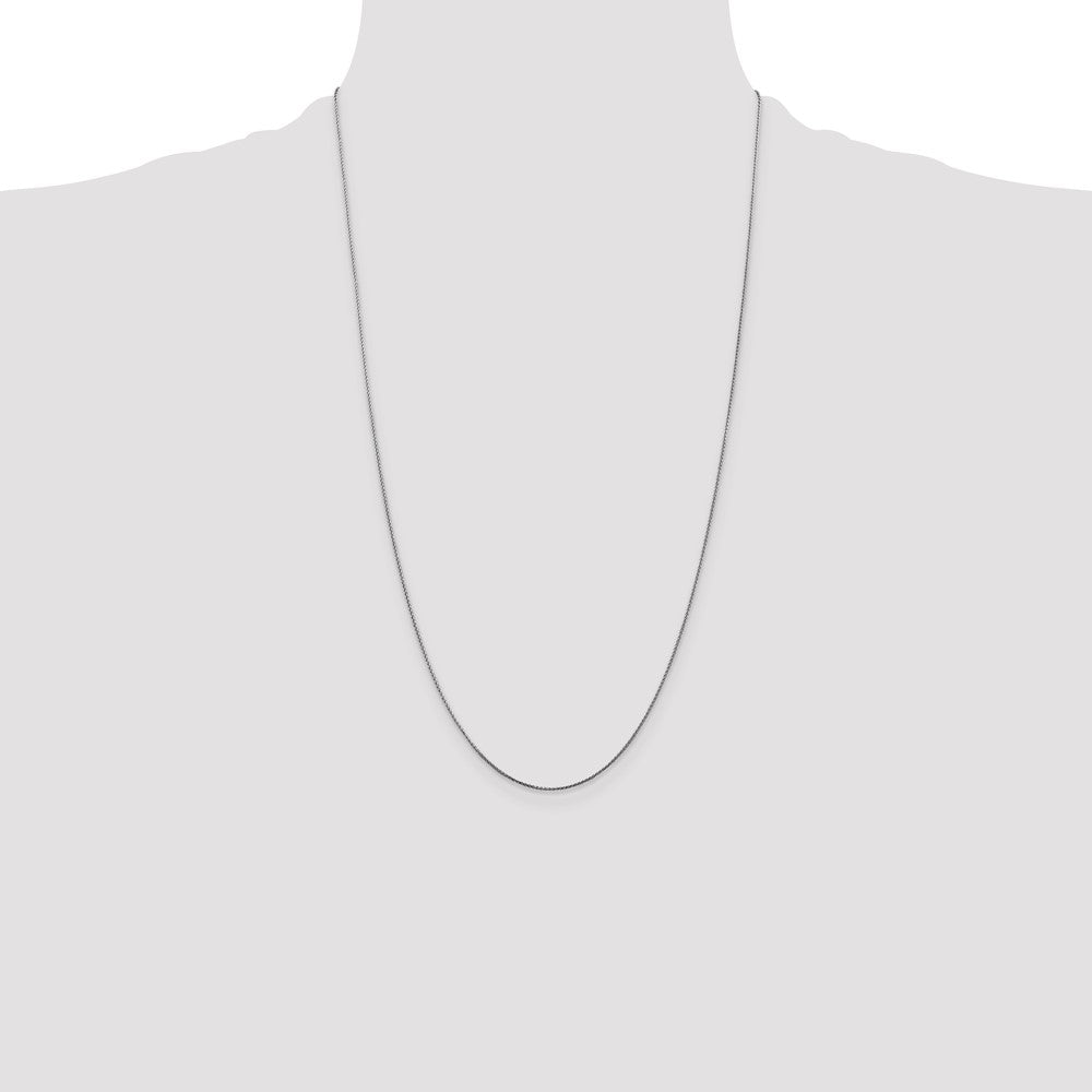 14K White Gold 26 inch .85mmDiamond-cut Spiga with Lobster Clasp Chain