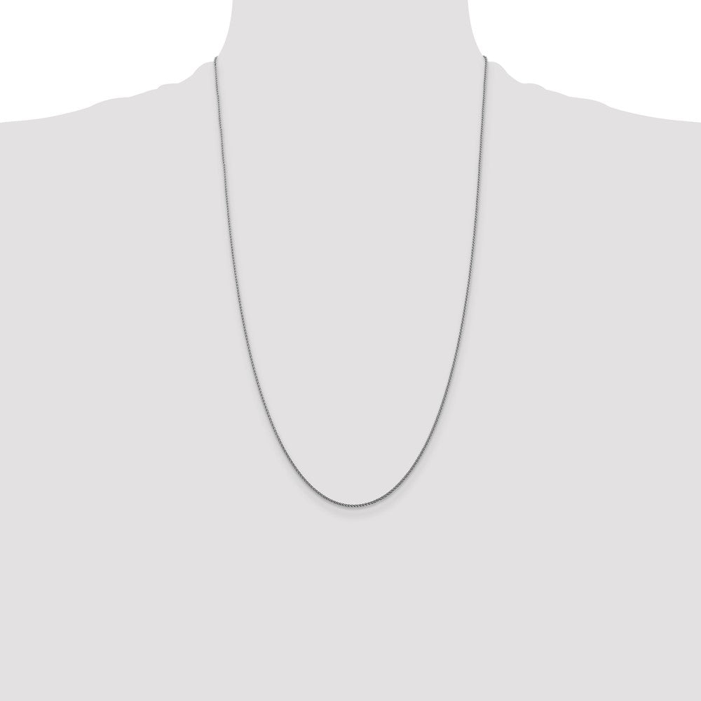 14K White Gold 26 inch 1.05mm Diamond-cut Spiga with Lobster Clasp Chain