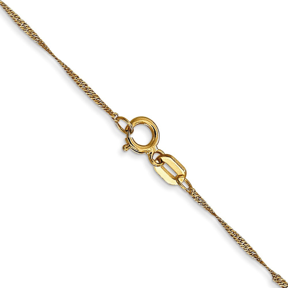 14K 22 inch 1mm Singapore with Spring Ring Clasp Chain