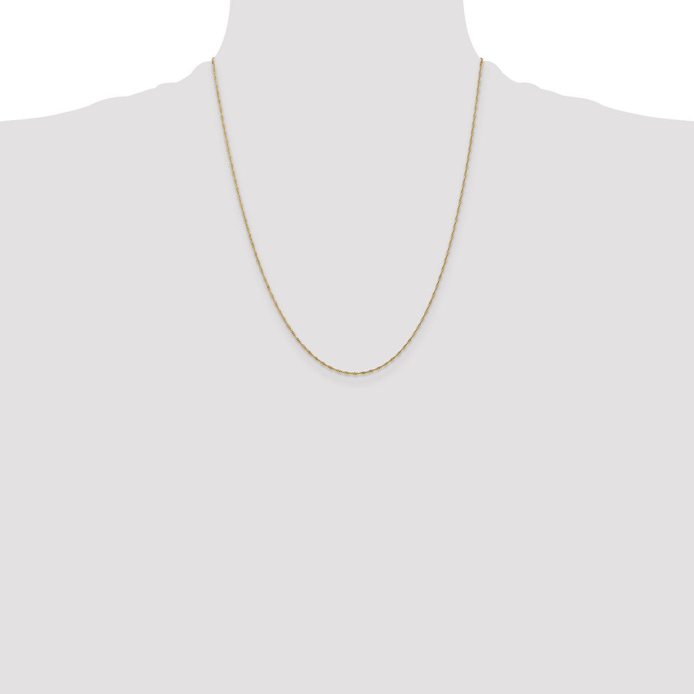 14K 22 inch 1mm Singapore with Spring Ring Clasp Chain