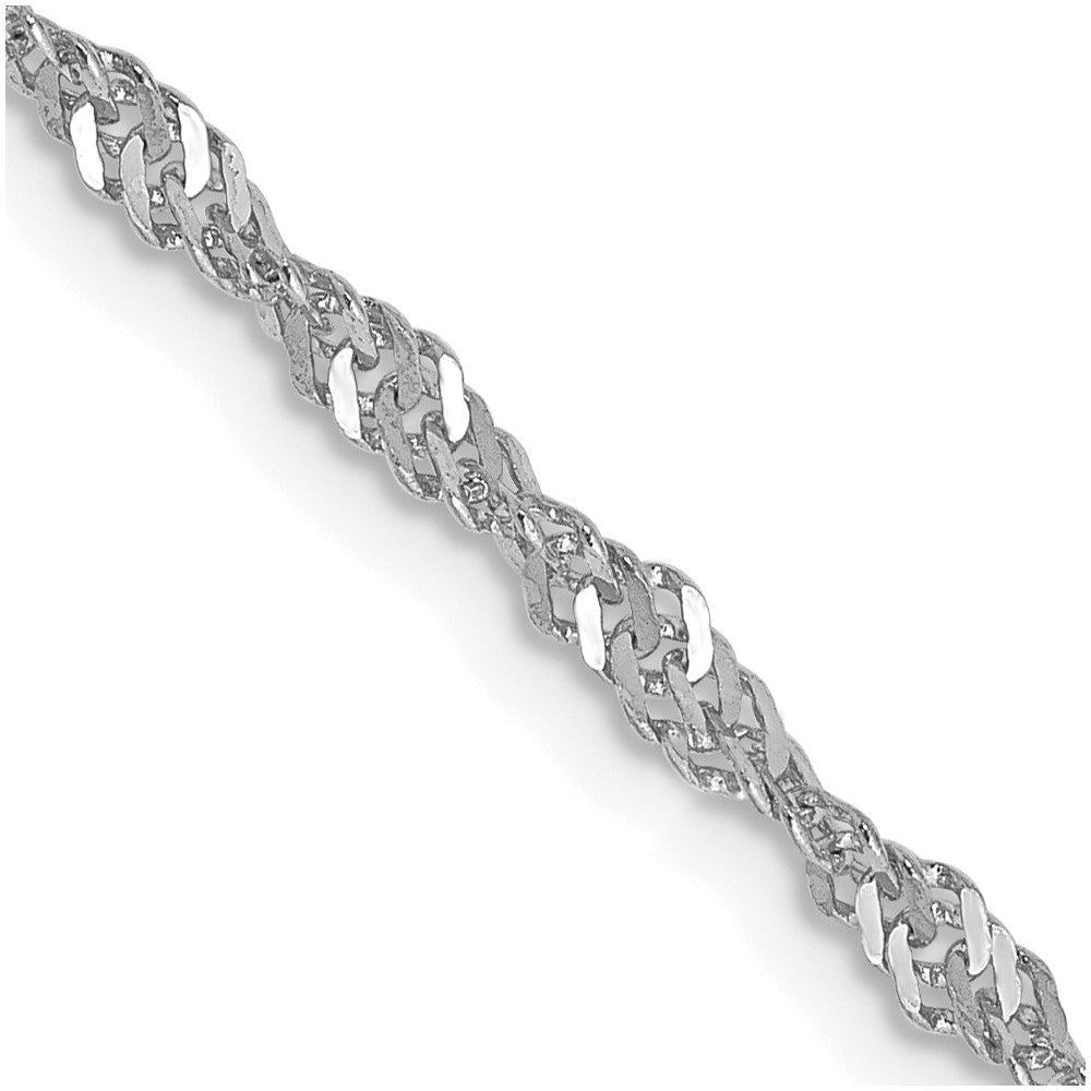 14K White Gold 20 inch 2.0mm Singapore with Lobster Clasp Chain