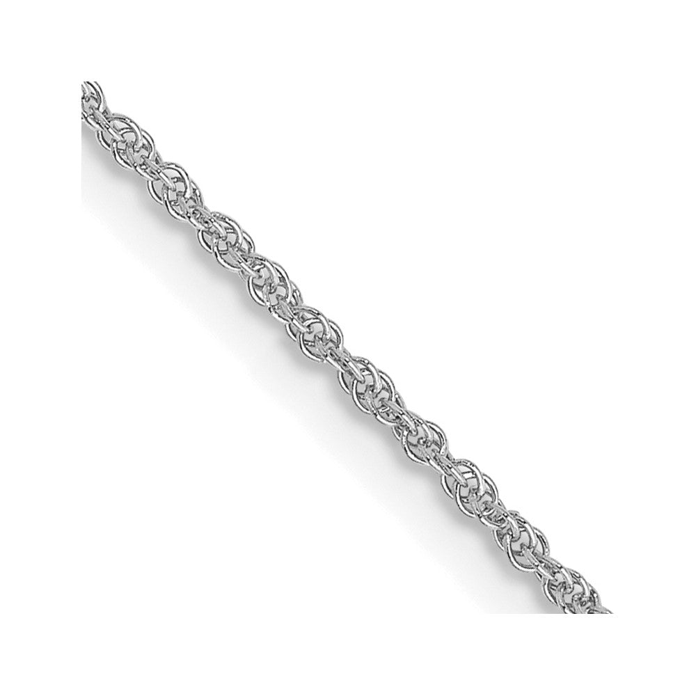 14K White Gold 18 inch 1.1mm Baby Rope with Spring Ring Clasp Chain