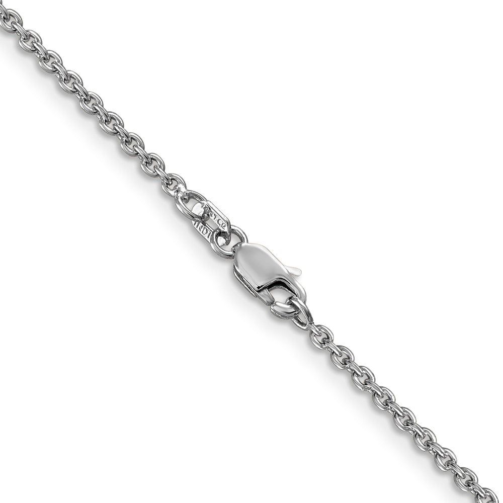 14K White Gold 22 inch 1.8mm Forzantine Cable with Lobster Clasp Chain