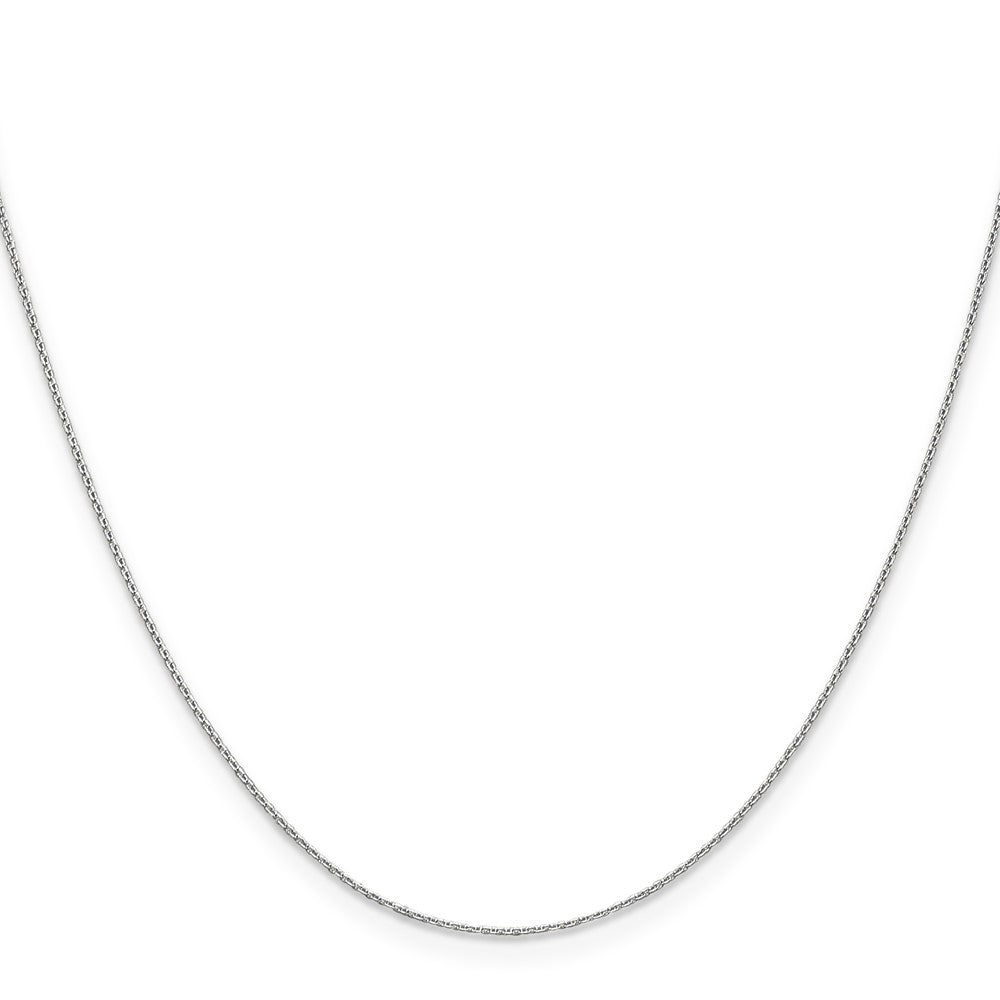 14K White Gold 24 inch .65mm Diamond-cut Round Open Link Cable with Lobster Clasp Chain