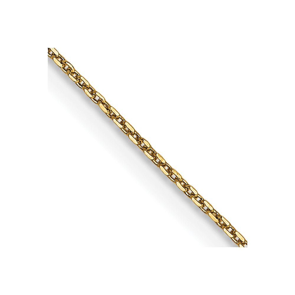 14K 24 inch .65mm Diamond-cut Round Open Link Cable with Lobster Clasp Chain