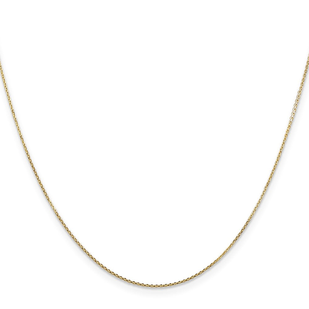 14K 30 inch .8mm Diamond-cut Round Open Link Cable with Lobster Clasp Chain