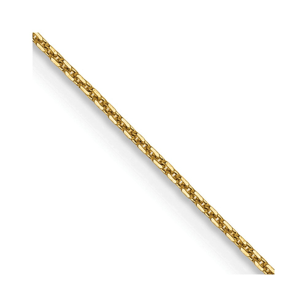 14K 30 inch .8mm Diamond-cut Round Open Link Cable with Lobster Clasp Chain