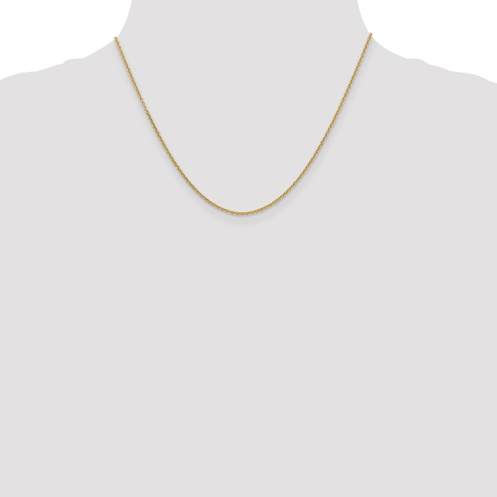 14K 18 inch 1.6mm Round Open Link Cable with Lobster Clasp Chain