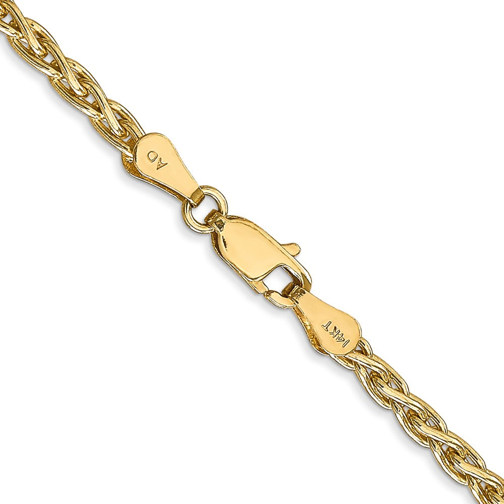 14k 22 inch 3mm Parisian Wheat with Lobster Clasp Chain