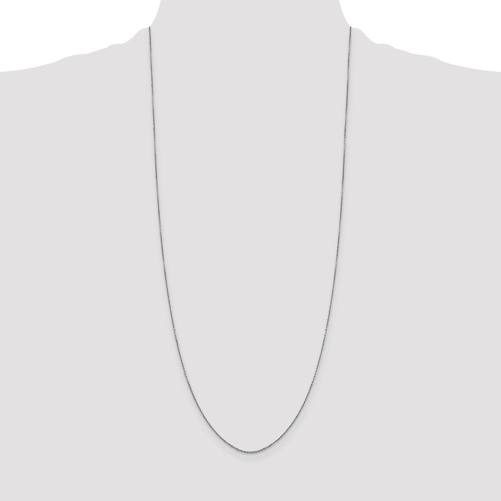 14K White Gold 30 inch .9mm Diamond-cut Round Open Link Cable with Lobster Clasp Chain