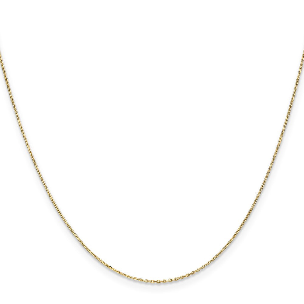 14K 22 inch .8mm Diamond-cut Cable with Spring Ring Clasp Chain