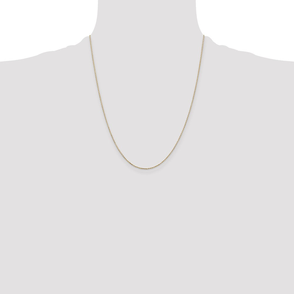 14K 22 inch .8mm Diamond-cut Cable with Lobster Clasp Chain