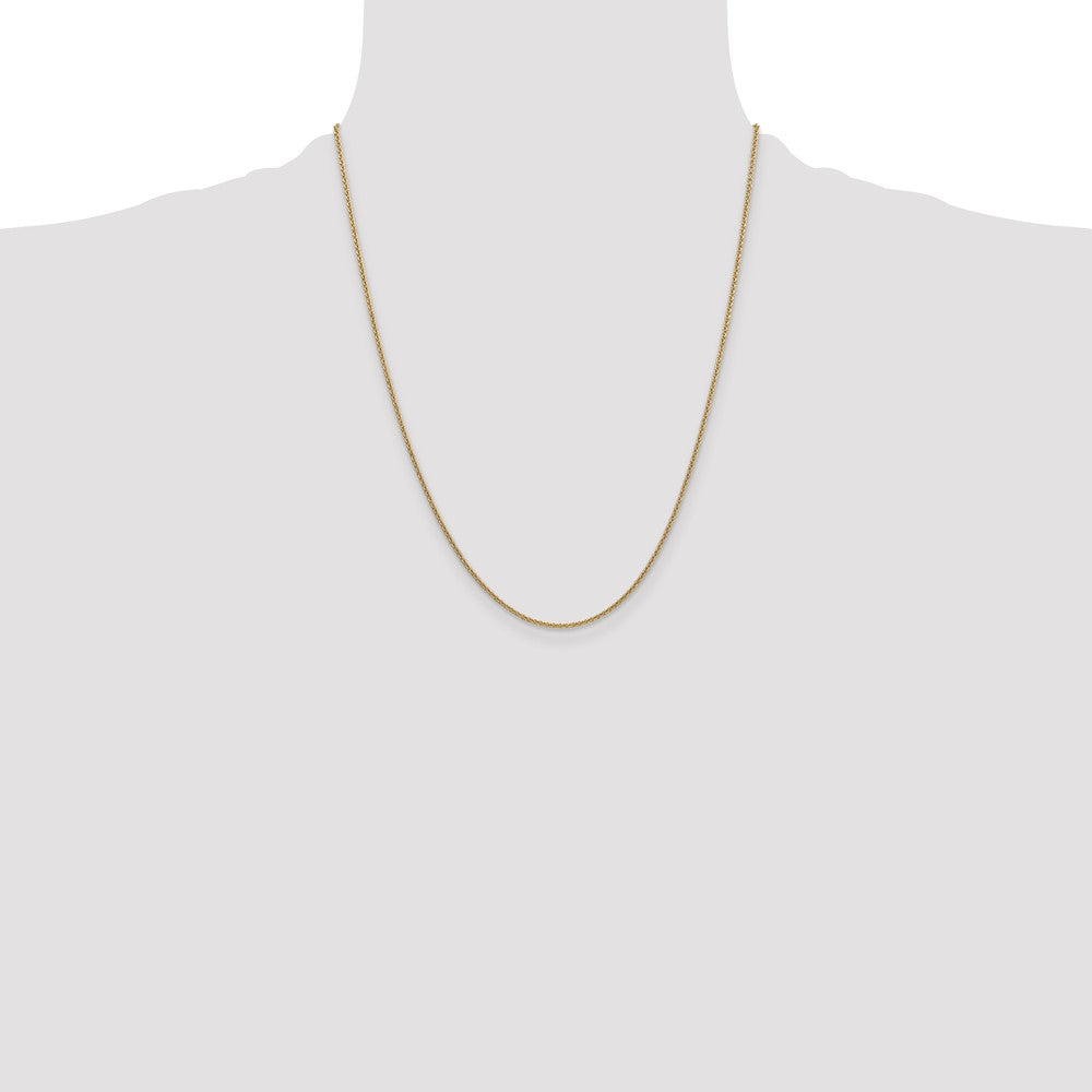 14K 22 inch 1.4mm Round Open Link Cable with Lobster Clasp Chain