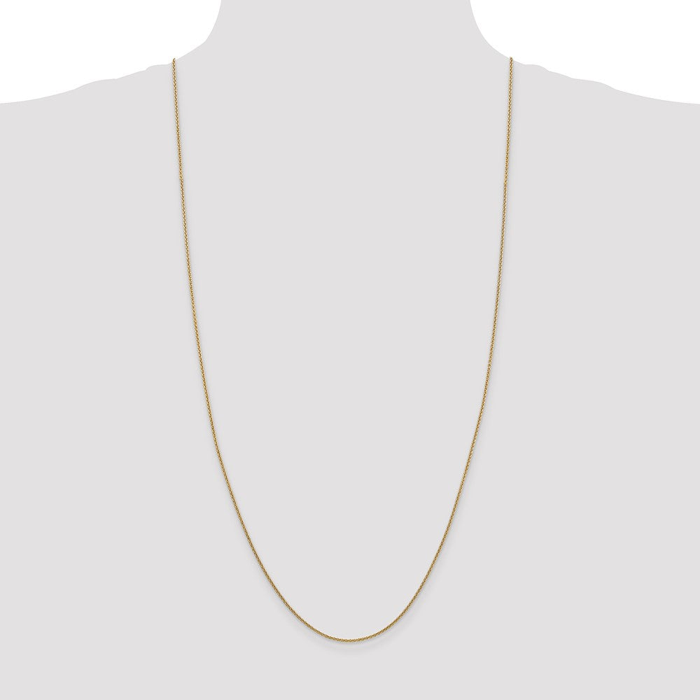 14K 30 inch 1.4mm Round Open Link Cable with Lobster Clasp Chain