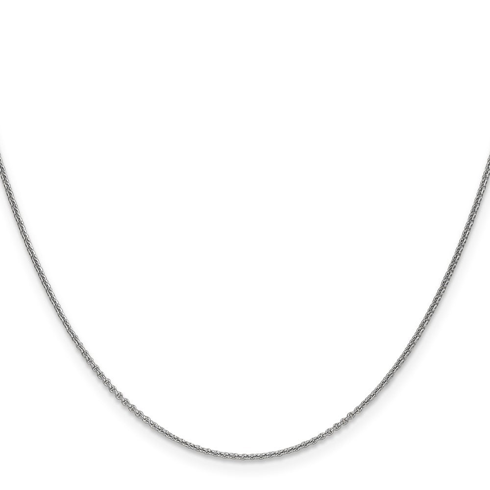 14K White Gold 22 inch 1mm Round Open Link Cable with Lobster Clasp Chain