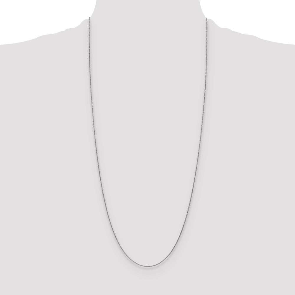 14K White Gold 30 inch 1mm Round Open Link Cable with Lobster Clasp Chain