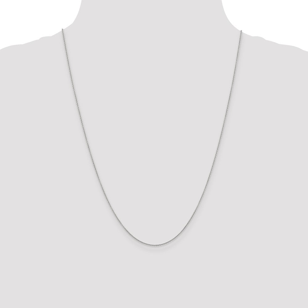 14K White Gold 24 inch .9mm Cable with Spring Ring Clasp Chain
