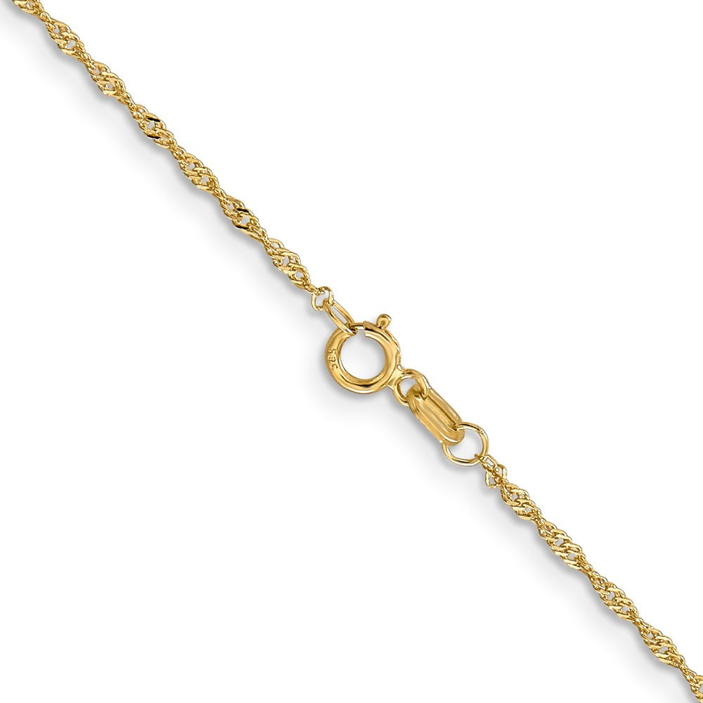 14K 22 inch 1.10mm Singapore with Spring Ring Clasp Chain