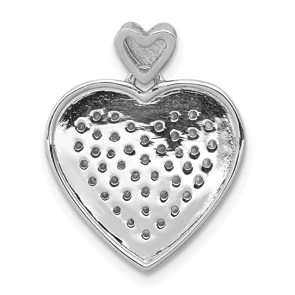 14k White Gold 1/2ct. Diamond Fancy Heart w/ Heart Bail Pendant