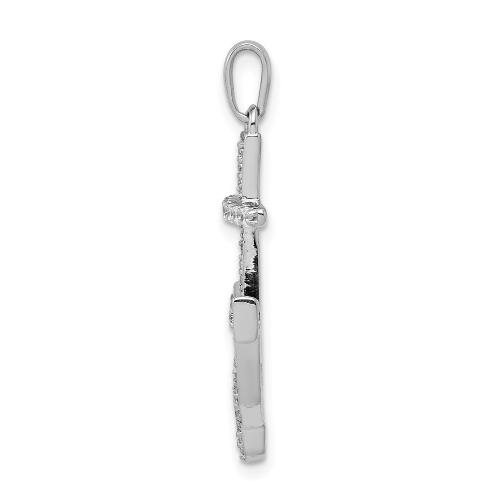 14k White Gold 1/4ct. Diamond Anchor Pendant
