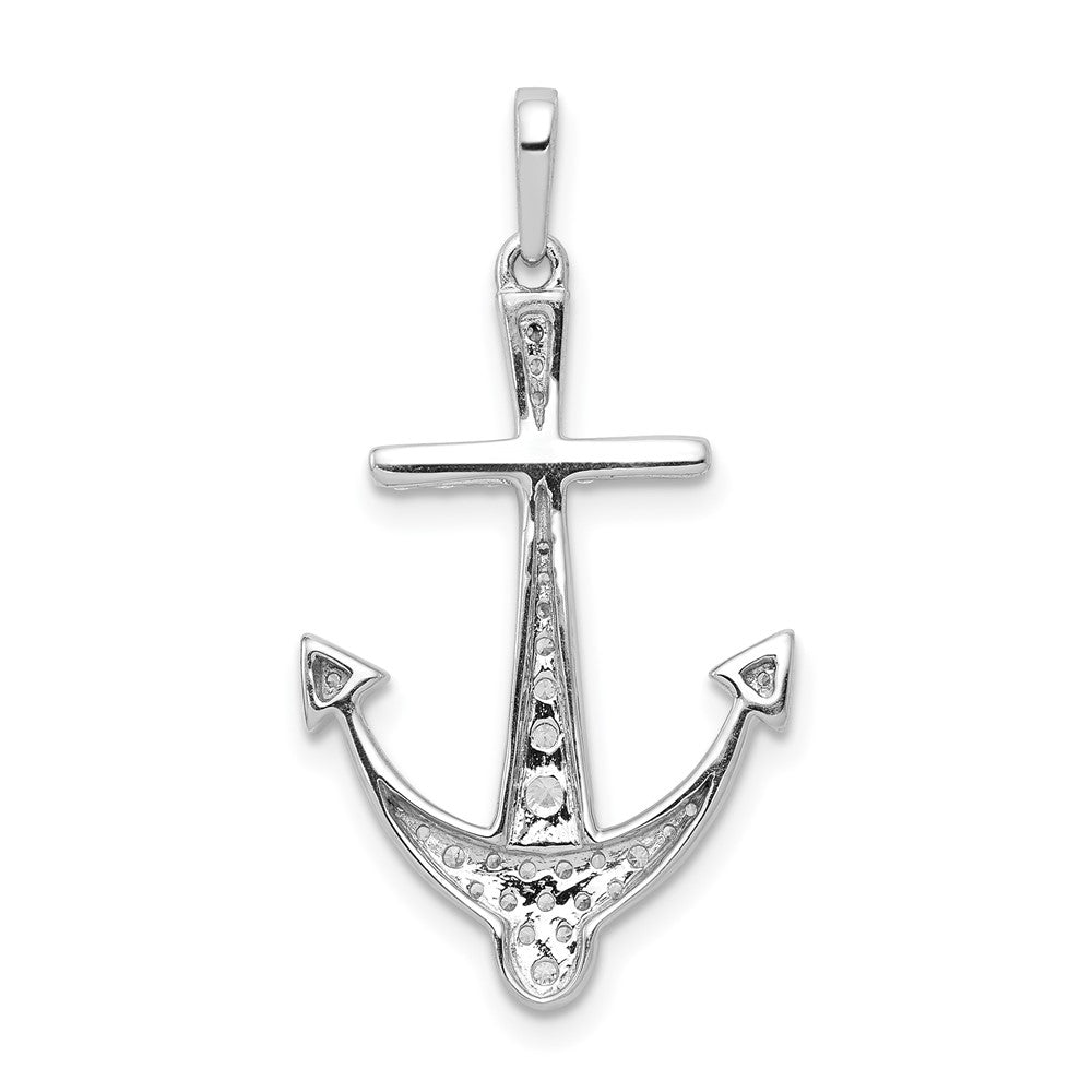 14k White Gold 1/4ct. Diamond Anchor Pendant