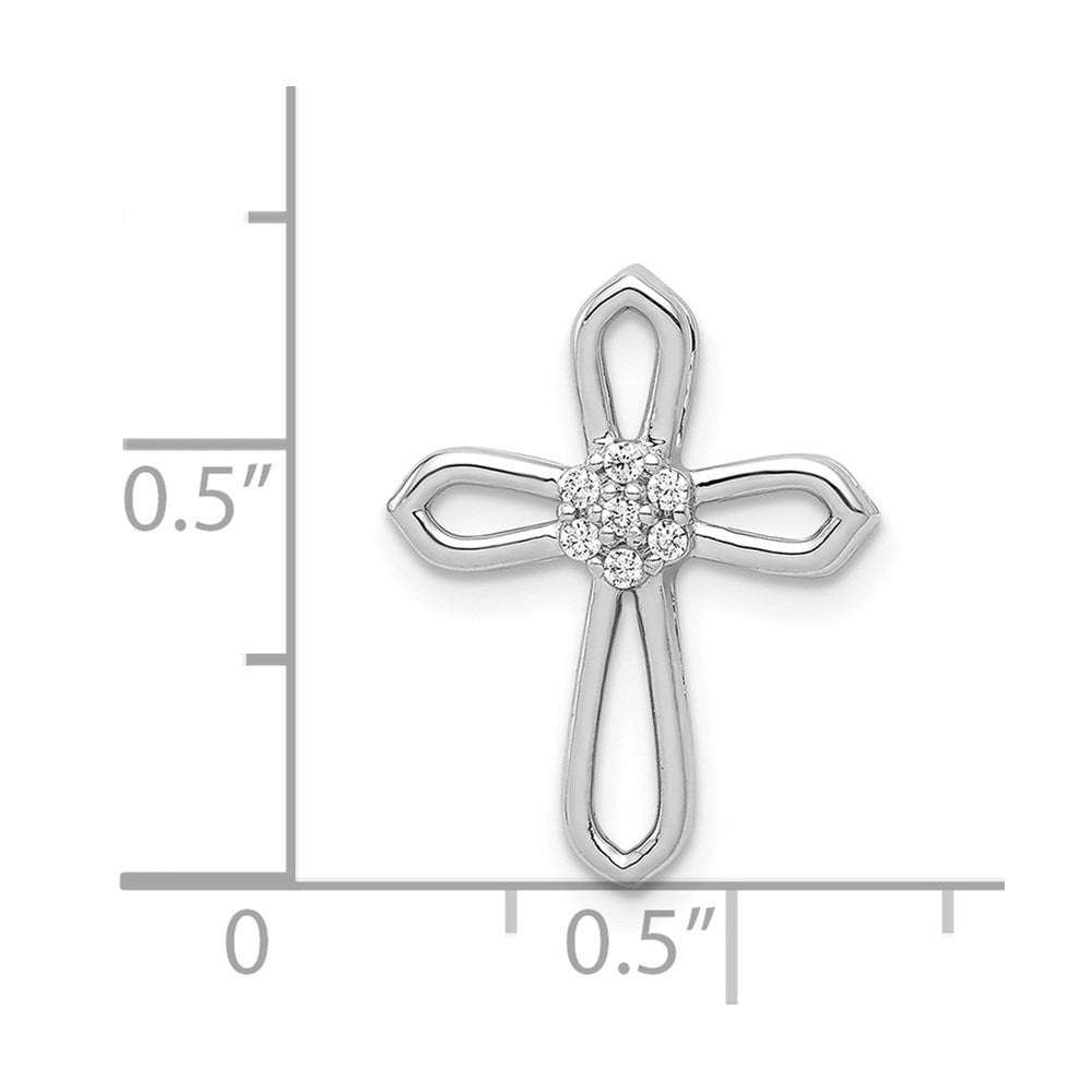 14k White Gold 1/20ct. Diamond Cross Pendant