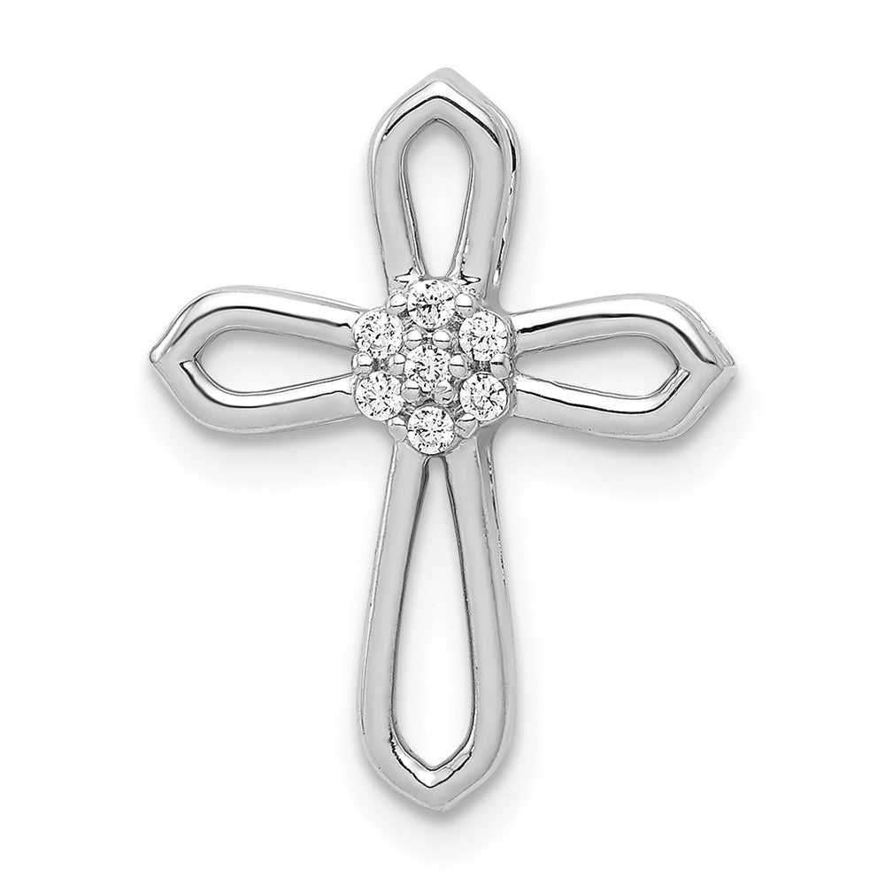 14k White Gold 1/20ct. Diamond Cross Pendant