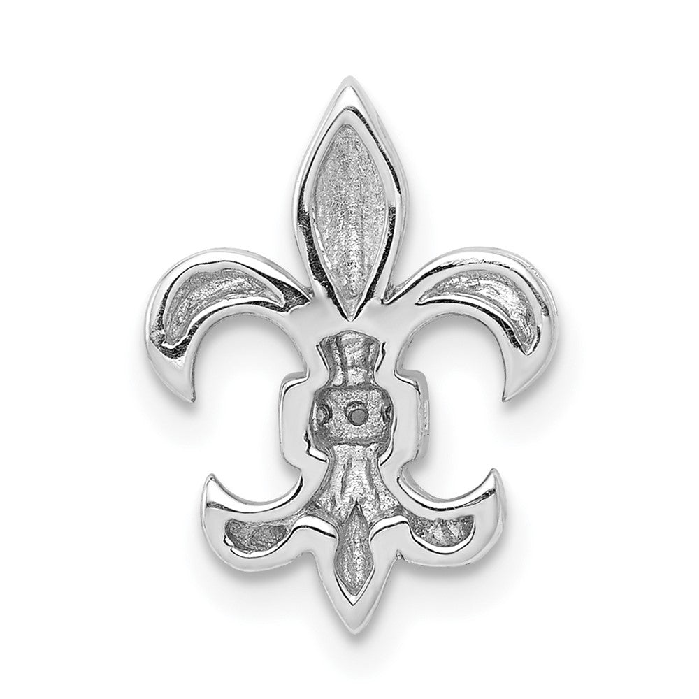 14k White Gold .02ct. Diamond Fleur de Lis Chain Slide