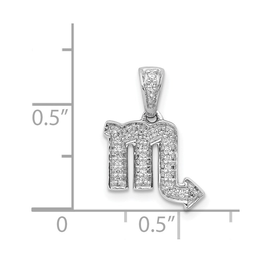 14k White Gold Diamond Scorpio Zodiac Pendant