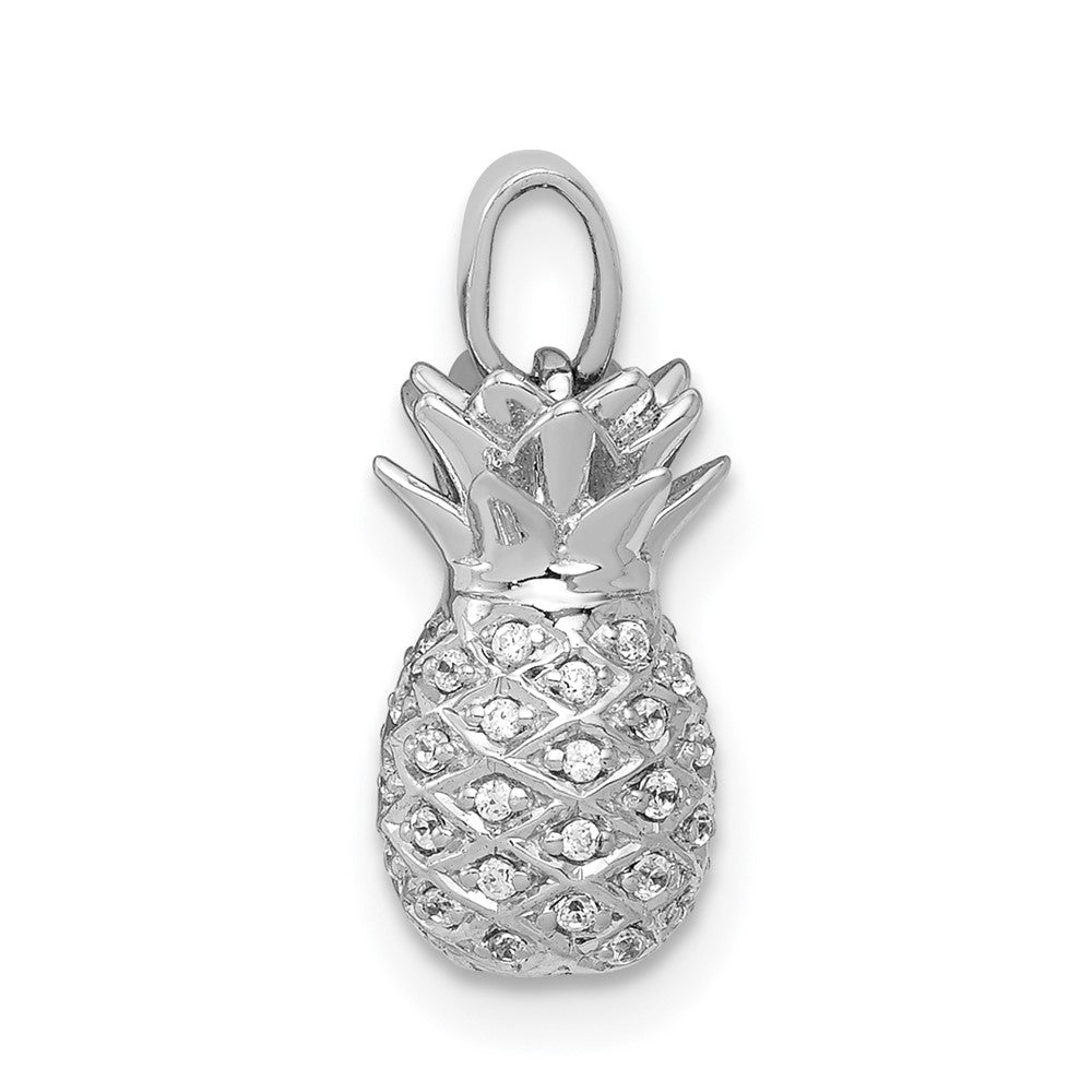 14k White Gold Diamond Pineapple Pendant