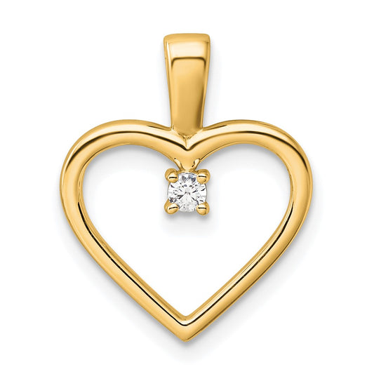 14K AA .05ct. Diamond Heart Pendant