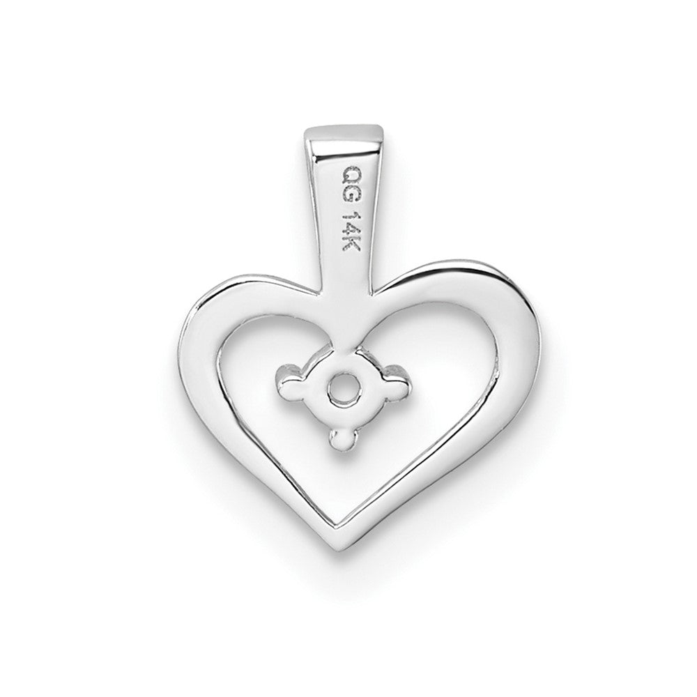 14k White Gold Heart Pendant Mounting