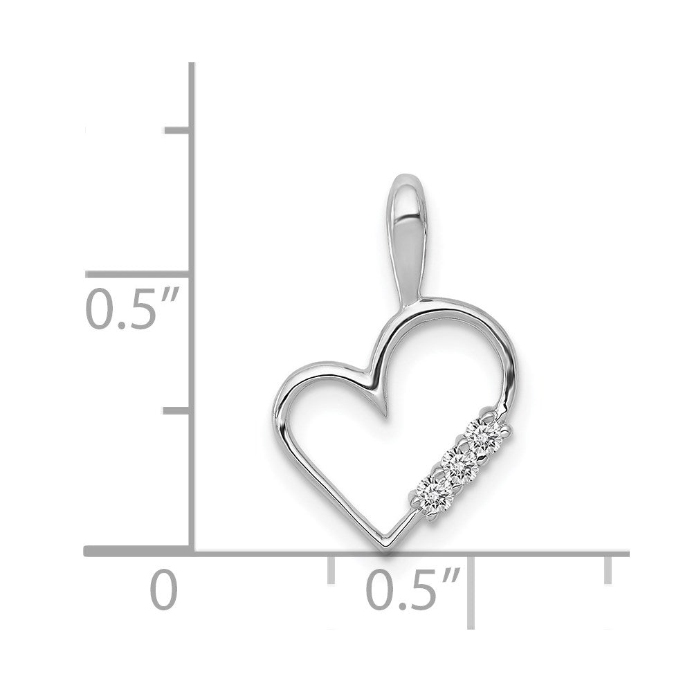 14k White Gold AA 1/20ct. Diamond Heart Pendant