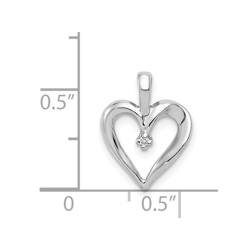 14k White Gold AA .01ct. Diamond Heart