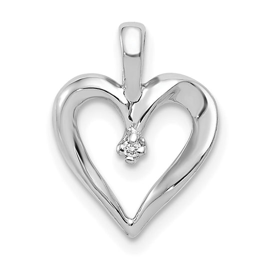 14k White Gold AA .01ct. Diamond Heart