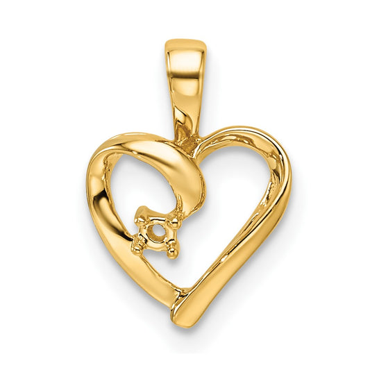 14k Heart Pendant Mounting