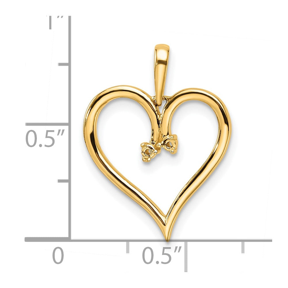 14k Heart Pendant Mounting