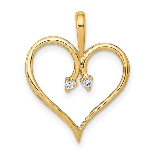 14k AA .02ct. Diamond Heart Pendant