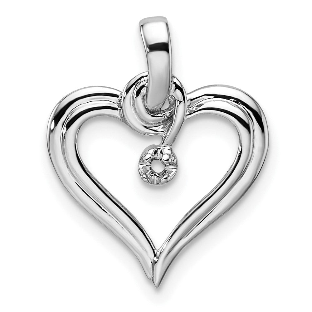 14k White Gold Heart Pendant Mounting