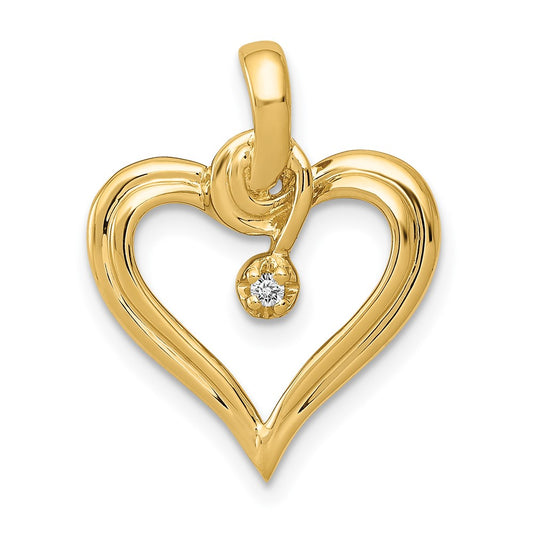 14k AA .01ct. Diamond Heart Pendant