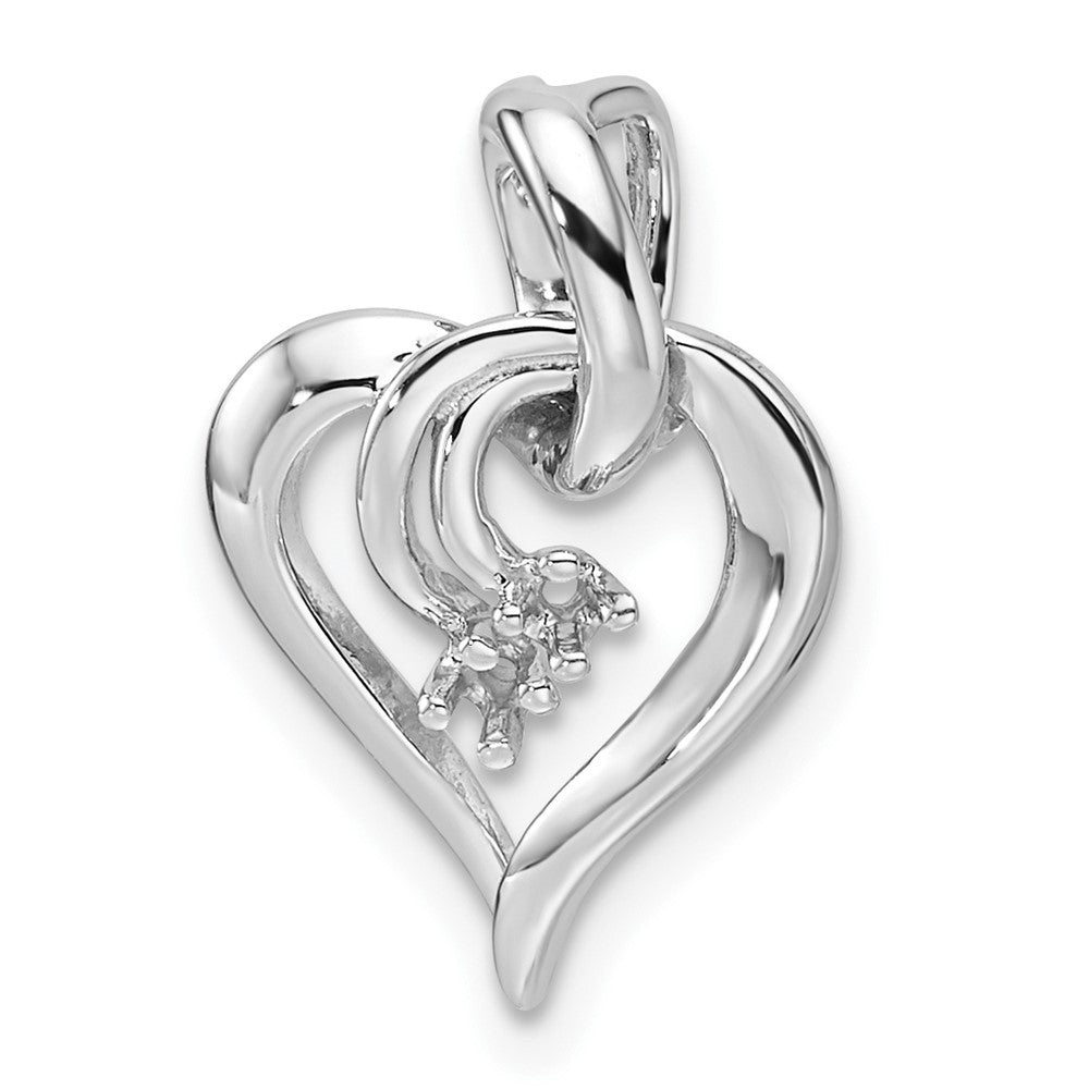 14k White Gold Diamond Fancy Heart Mounting