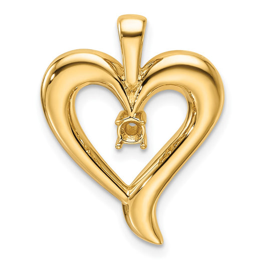 14k Heart Pendant Mounting