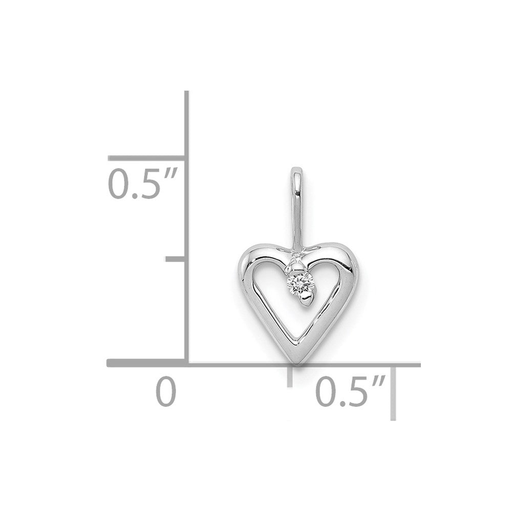 14k White Gold .02ct. Diamond Heart Pendant