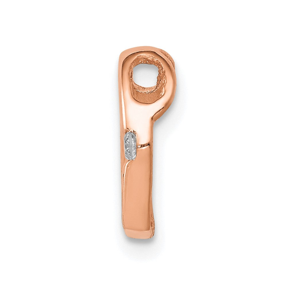 14k Rose Gold AA Diamond Heart Chain Slide