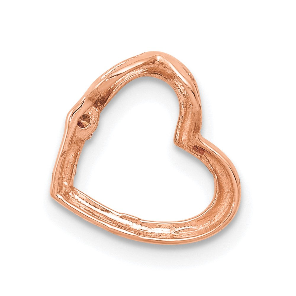14k Rose Gold AA Diamond Heart Chain Slide